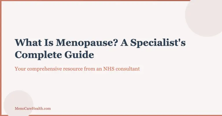 Woman reading a specialist guide about menopause
