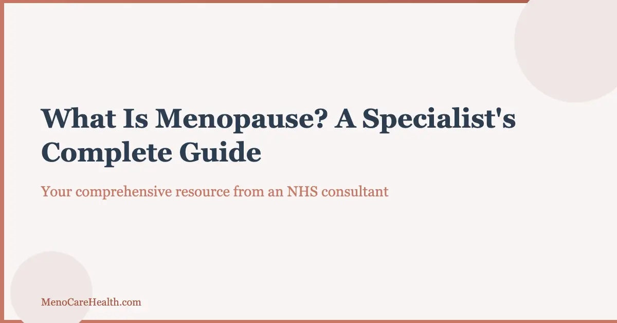 Woman reading a specialist guide about menopause