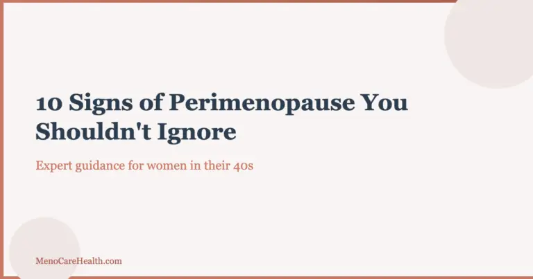 Woman checking perimenopause symptoms on a tablet