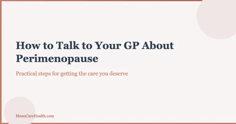 Woman speaking with her GP about perimenopause