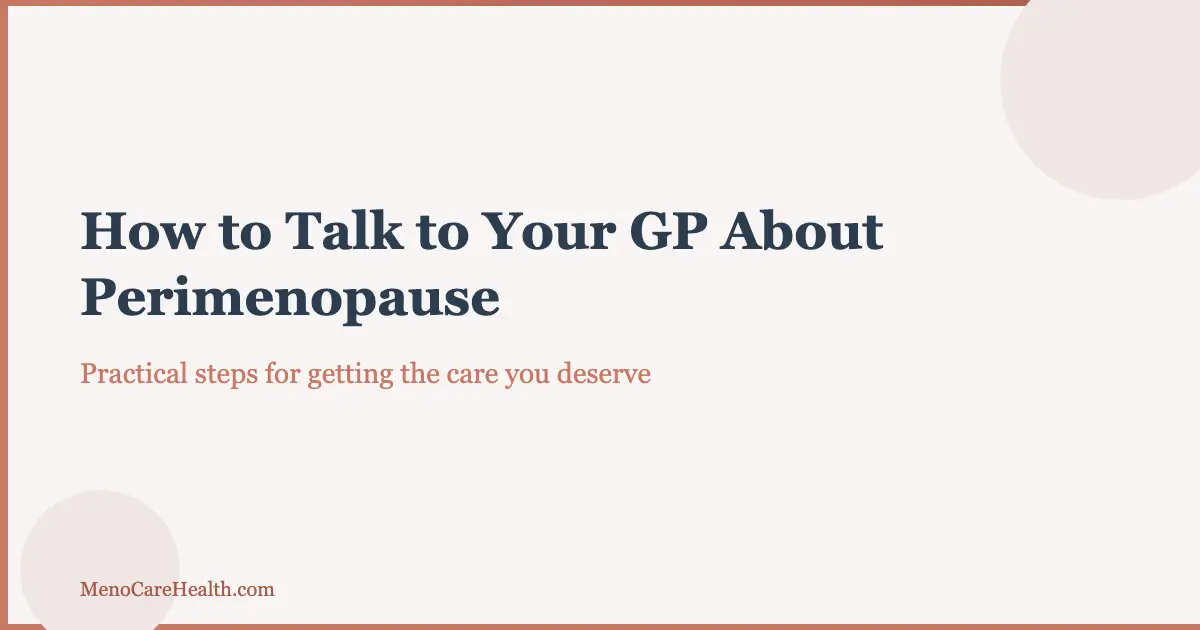 Woman speaking with her GP about perimenopause